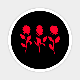 3 Red Roses Goth Gothic Magnet